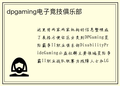 dpgaming电子竞技俱乐部